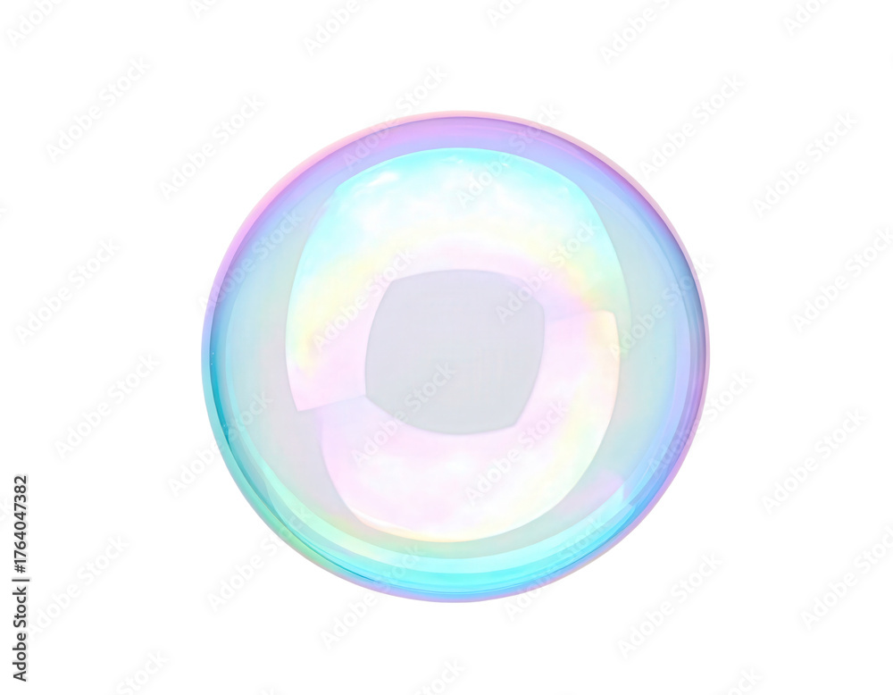 Obraz premium Iridescent Soap Bubble Floating in MidAir with Rainbow Reflections.