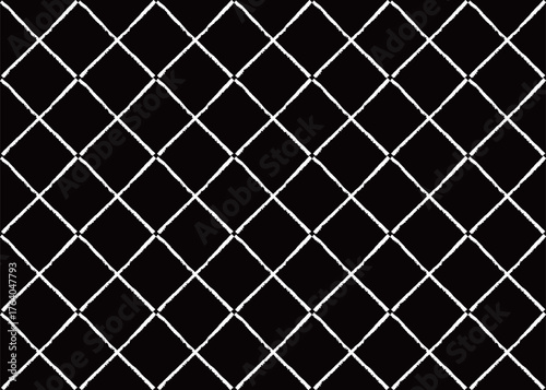 シームレスな手描きタイルのパターン　ワイヤー フェンス 白線