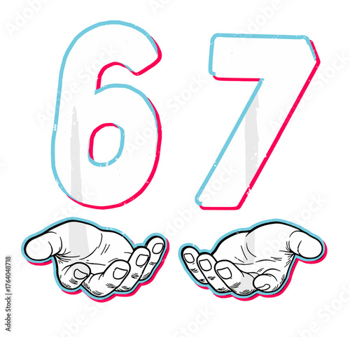 Number 67 Matching Six Seven 6 7 Meme 6-7 Halloween Costume 