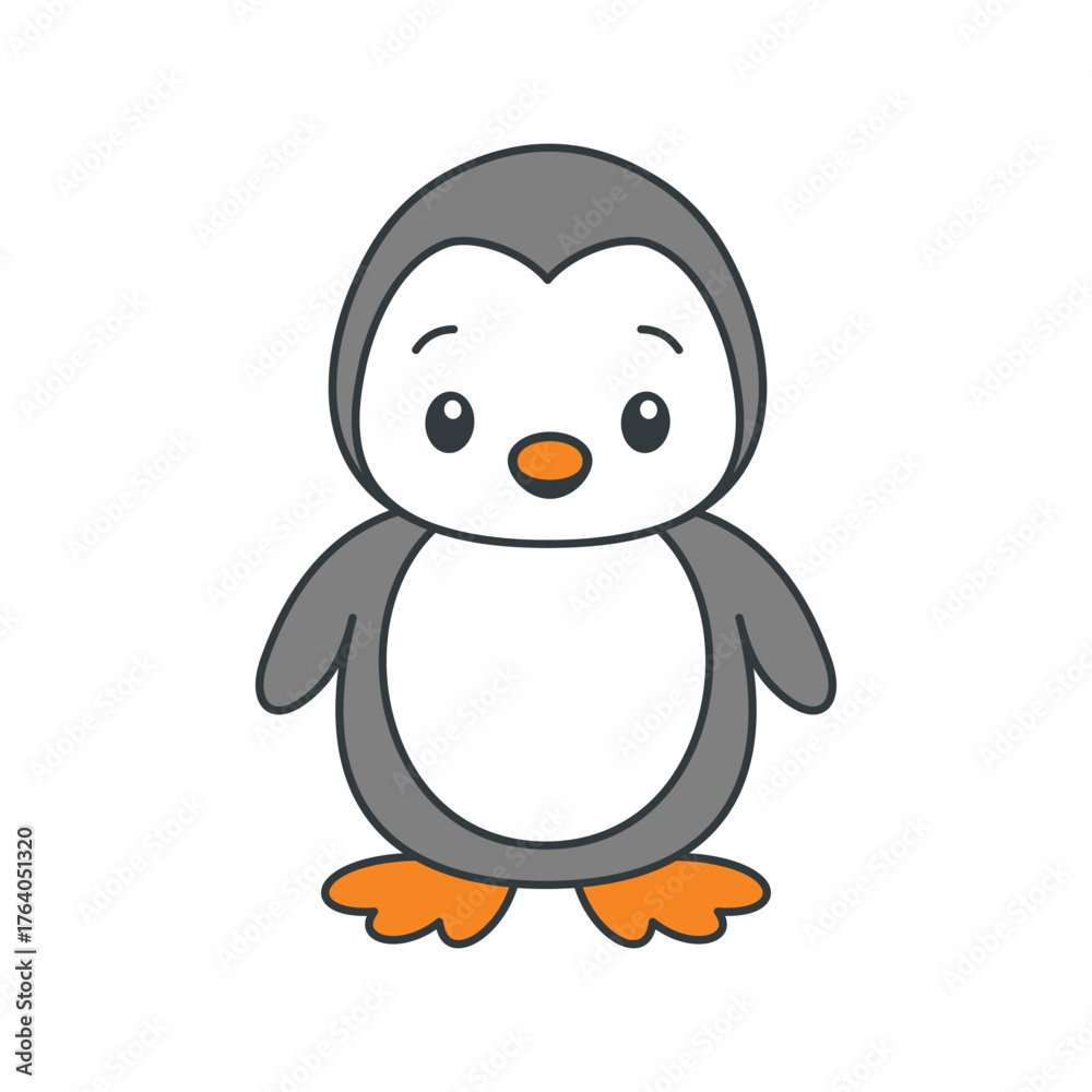 Fototapeta premium Cute cartoon Penguin coloring book illustration vector design templates simple and modern