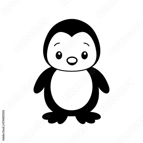 Cute cartoon Penguin coloring book illustration vector design templates simple and modern