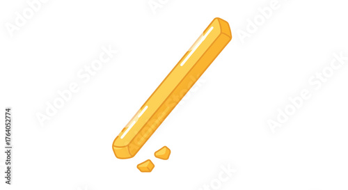 A single delicious golden yellow french fry illustration.
