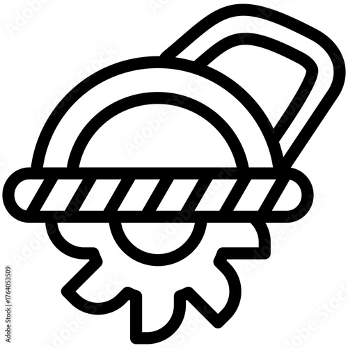 Circular Saw Icon: An isolated circular saw. The sharp blade of the tool ready for precision cuts. 
