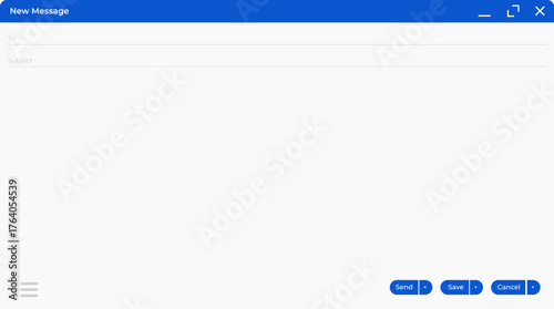 Email window web and mobile template isolated on transparent background. Email interface. Mail window template, internet message isolated frame