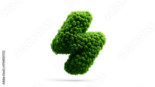 Green energy eco power sustainable symbol leaf texture lightning bolt moss texture clean energy renewable power ecology nature icon
