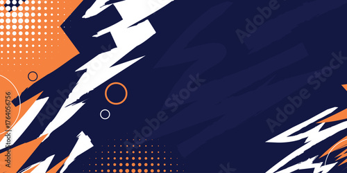 Abstract background with orange grunge effect decoration and sporty dot pattern. Modern sports concept background for banners, websites, brochures, certificates, presentations and covers. EPS. 3