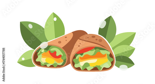 Delicious and Healthy Breakfast Burritos with Fresh Ingredients.