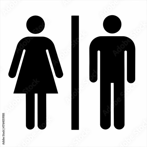 Vactor illustration vector art of restroom sign with male and female figures