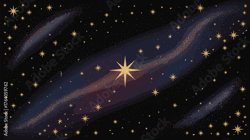Cosmic Galaxy Space Stars Illustration Vector