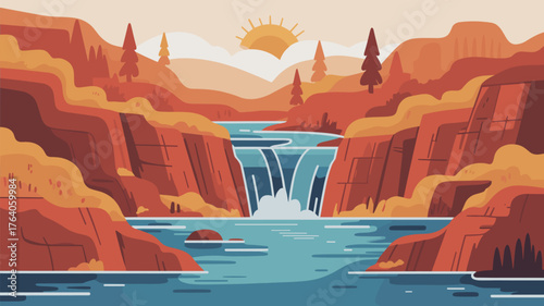 Waterfall Landscape Nature River Scenery Environment Flowing Stream