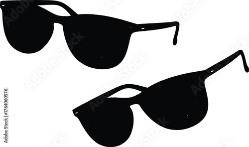 black sunglasses isolated on white