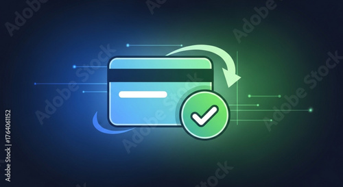 Secure online payment with credit card and check mark money transaction and financial success concept digital payment and banking service