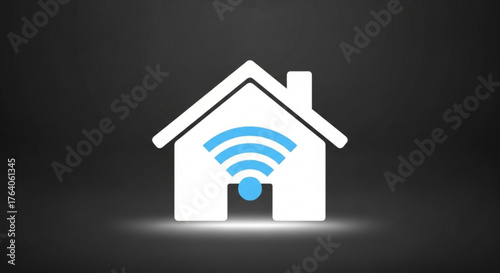 Smart home wifi icon, representing wireless connectivity and automation for modern living
