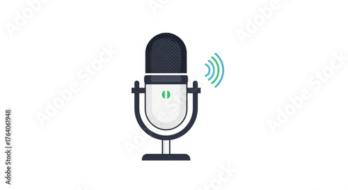 Microphone icon, representing voice recording, podcasting, or audio communication in a simple and modern design