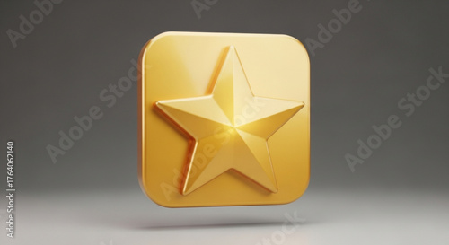 A golden star icon on a square background, representing excellence, achievement, success, and high quality