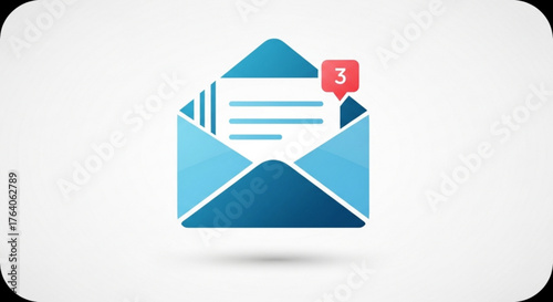 New email notification in the inbox unread message in the mailbox flat vector illustration of an envelope