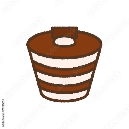 手書き風の単品アイコンイラスト　ティラミス