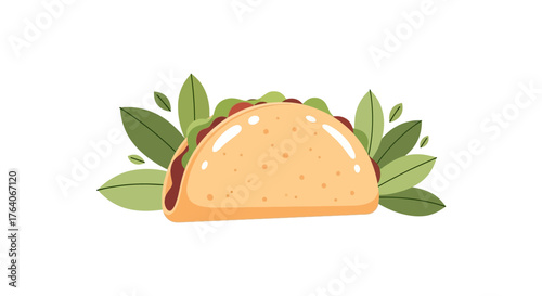 Delicious Taco with Fresh Ingredients and Vibrant Presentation.