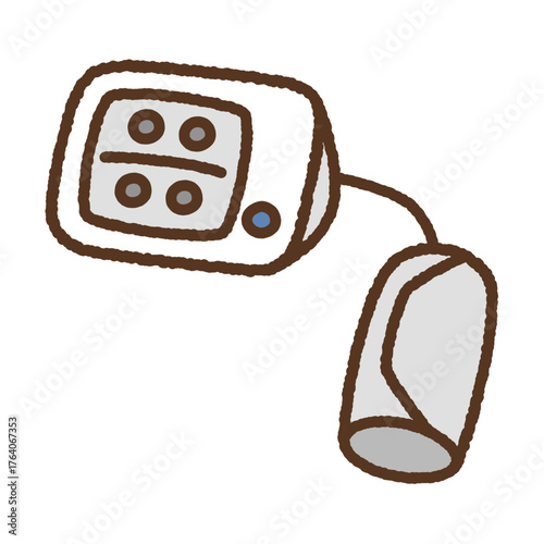 手書き風の単品アイコンイラスト　血圧計