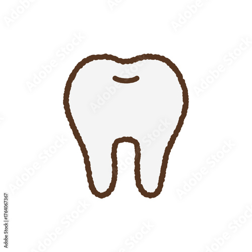 手書き風の単品アイコンイラスト　歯