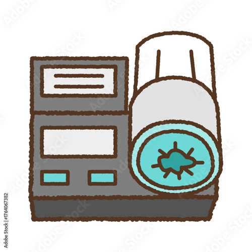 手書き風の単品アイコンイラスト　血圧計