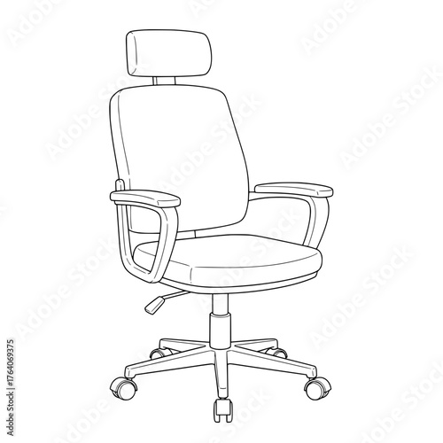 Ergonomic Office Chair with Headrest and Armrests.