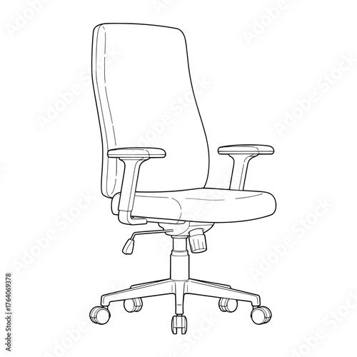Ergonomic Office Chair with Adjustable Armrests and Wheels.