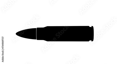 Powerful bullet silhouette symbolizing force, impact, and precision for impactful designs and concepts