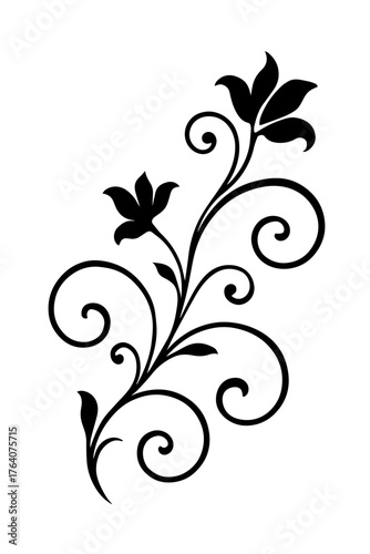 decorative flourish with flowers