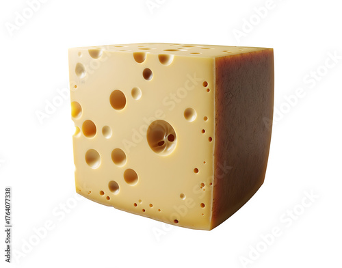 A lone piece of Swiss cheese