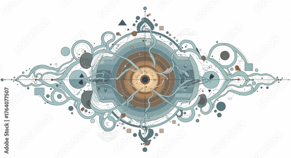 Obraz premium Abstract Eye of Perception with Geometric Elements.