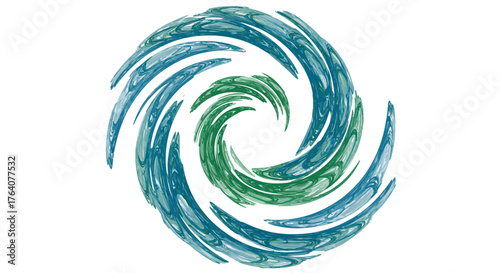 Abstract Swirl of Blue and Green Energy.