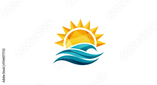 Sun and Waves Logo Design for Travel and Tourism.