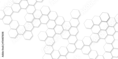 Geometric abstract hexagon technology background.. Abstract honeycomb background.. Vector illustration of hexagons pattern, Creative idea for medical technology or science design.