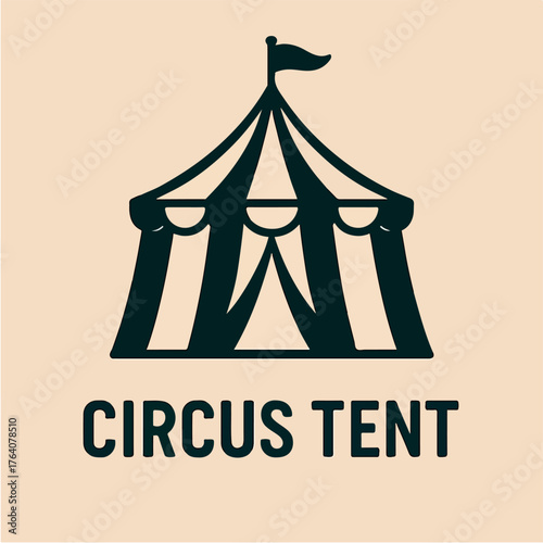 PrintClassic circus tent silhouette with text
