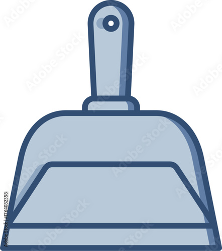 Dustpan vector icon with transparent background. Changeable blue color design.	