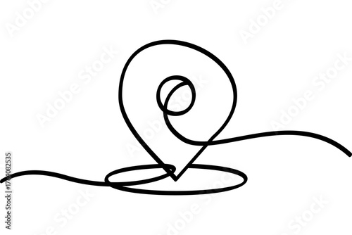 illustration of location pin design continuous line. interesting abstract line art design