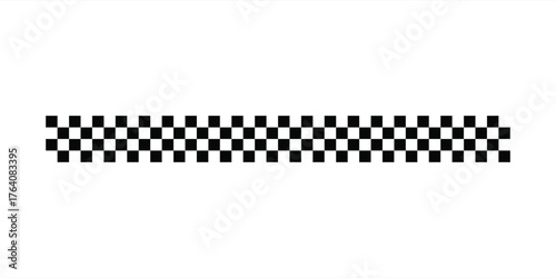 Black and white checkered rectangular frame. Square racing checkerboard pattern. Chessboard geometric pattern.