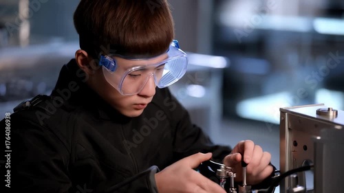  Young Engineer Working with Equipment in Lab
