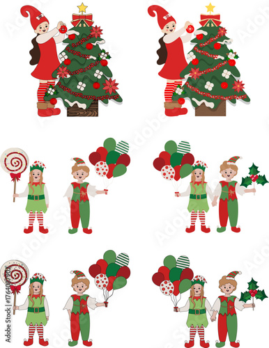 크리스마스 풍선을 든 요정 