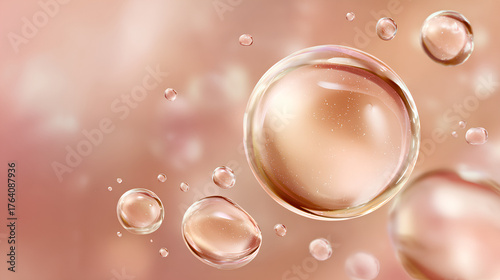 Realistic cosmetic serum drop Texture of liquid drops serum gel or collagen skin care Stock Illustration