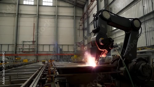  Industrial Robot Welding Metal in Factory
