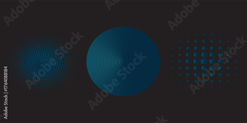 Blue radial concentric circle set. Ripped, dashed and dotted rings for epicenter, target, radar, tsunami, earthquake symbol. Sound wave signal collection. Vector rippled expansive vibration elements