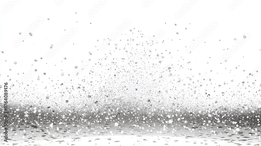 Obraz premium Snow snowfall falling snowflakes transparent overlay winter background Stock Illustration