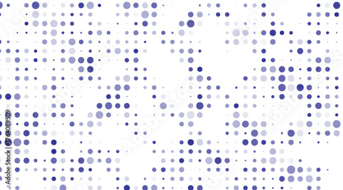 A digital backdrop showcasing light and dark blue circles arranged in a pixelated pattern on a white background, creating a modern, tech-inspired aesthetic with gradient textures