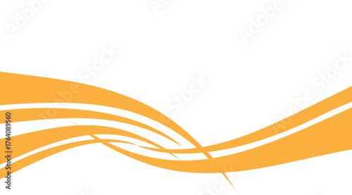 Abstract design with bright orange wavy lines flowing smoothly against a clean white background, creating a modern and dynamic visual perfect for creative projects