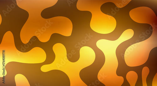 Abstract amber-colored background features organic, rounded shapes against a darker, mottled backdrop, creating a warm and inviting visual texture with its fluid design and soft gradients