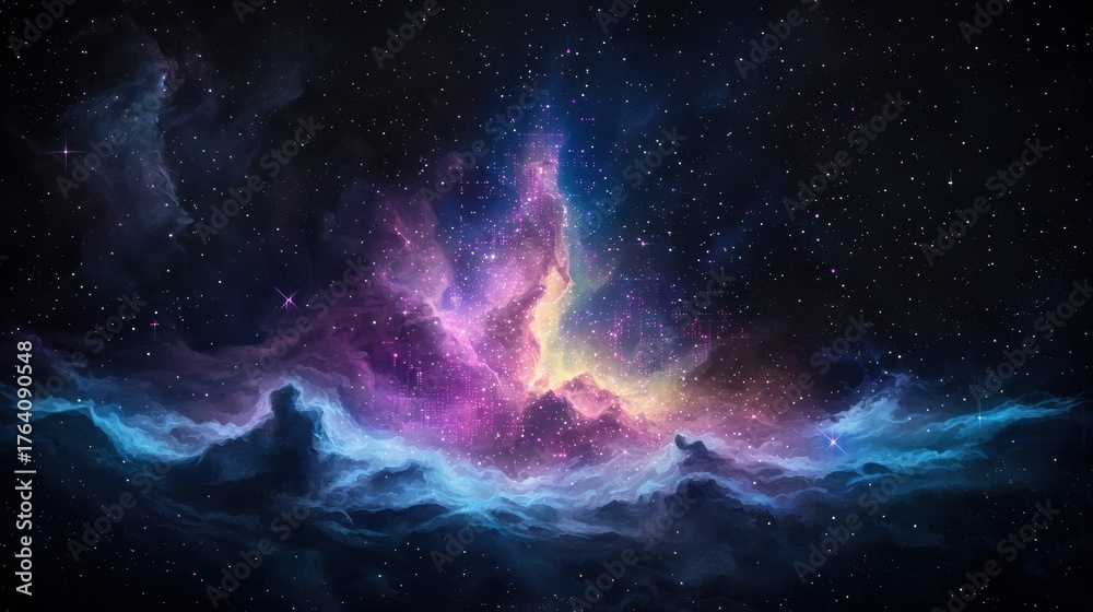 Fototapeta premium Exploring the Cosmic Depths: How Immersive VR Teaches Us About Nebulas and the Universe