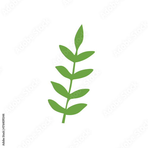 Illustration of a Green Leaf Branch