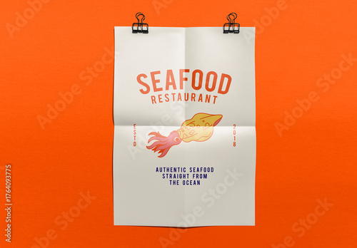 Seafood Restaurant Menu Design Mockup PSD